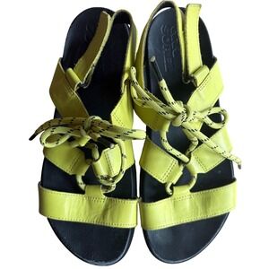 SOREL Roaming Women's Lime Green Leather Lace‎ Up Sport Sandals Shoes Size 8.5